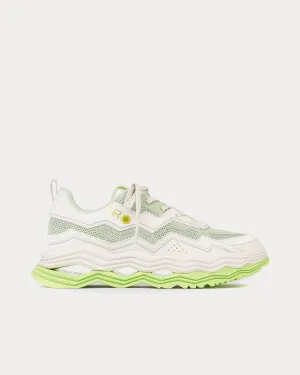 Wave Chunky White / Green Low Top Sneakers