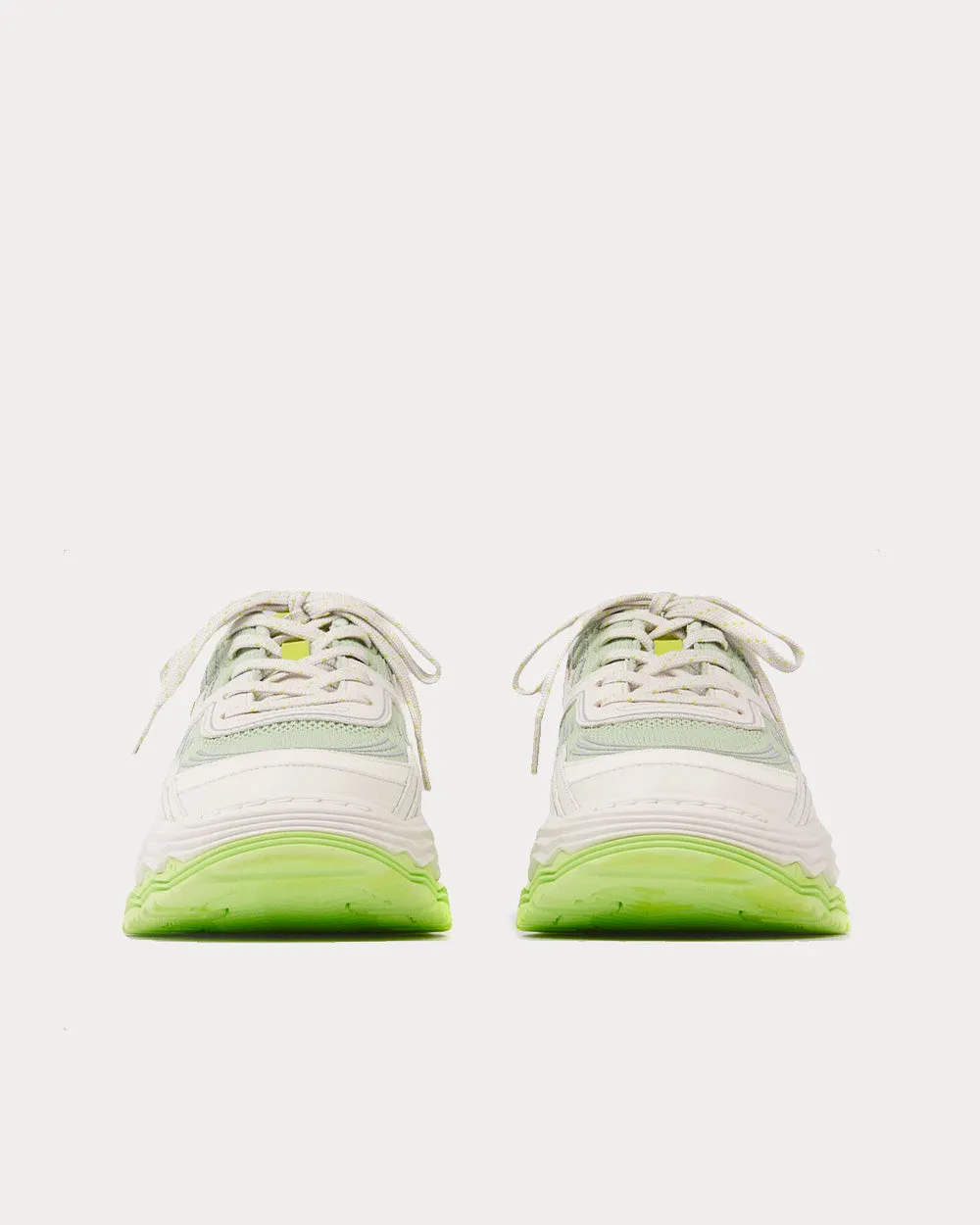 Wave Chunky White / Green Low Top Sneakers