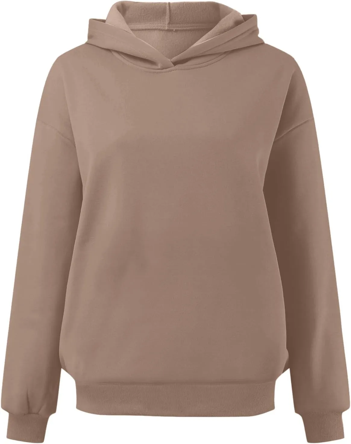 Women Comfy Oversized Hoodie Long Sleeve Solid Color Hooded Sweatshirts Fall Winter Pullover Tops Outfit with Pocket