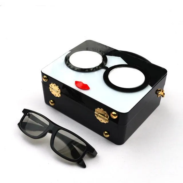 Women Dazzling Sunglasses Purses and Handbag Cartoon Acrylic Style Shoulder Bag Ladies Crossbody Designer Bag