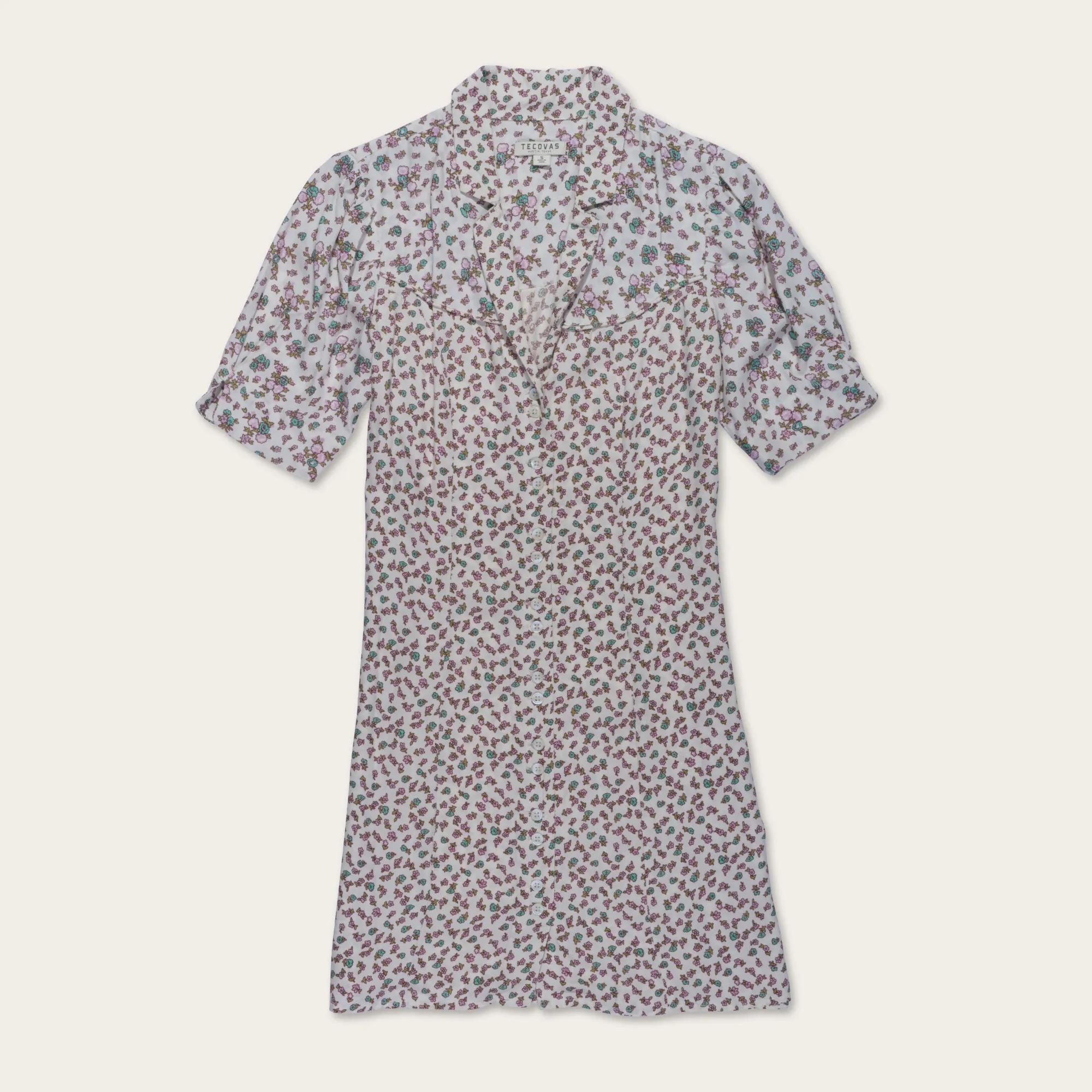 Women's Button-Front Short Sleeve Dress