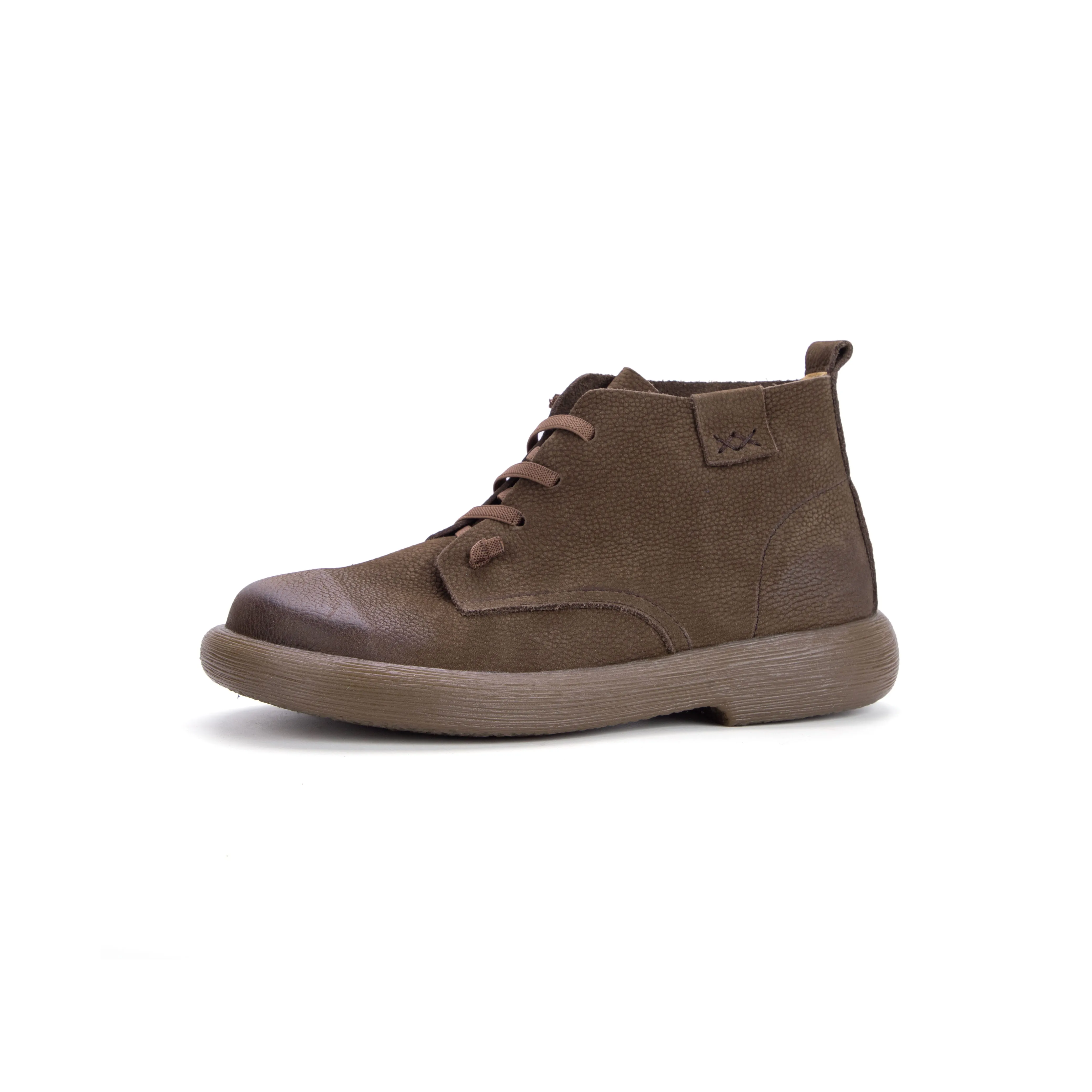 Women's Flat Leather Casual Walking Boots & Plush Lining