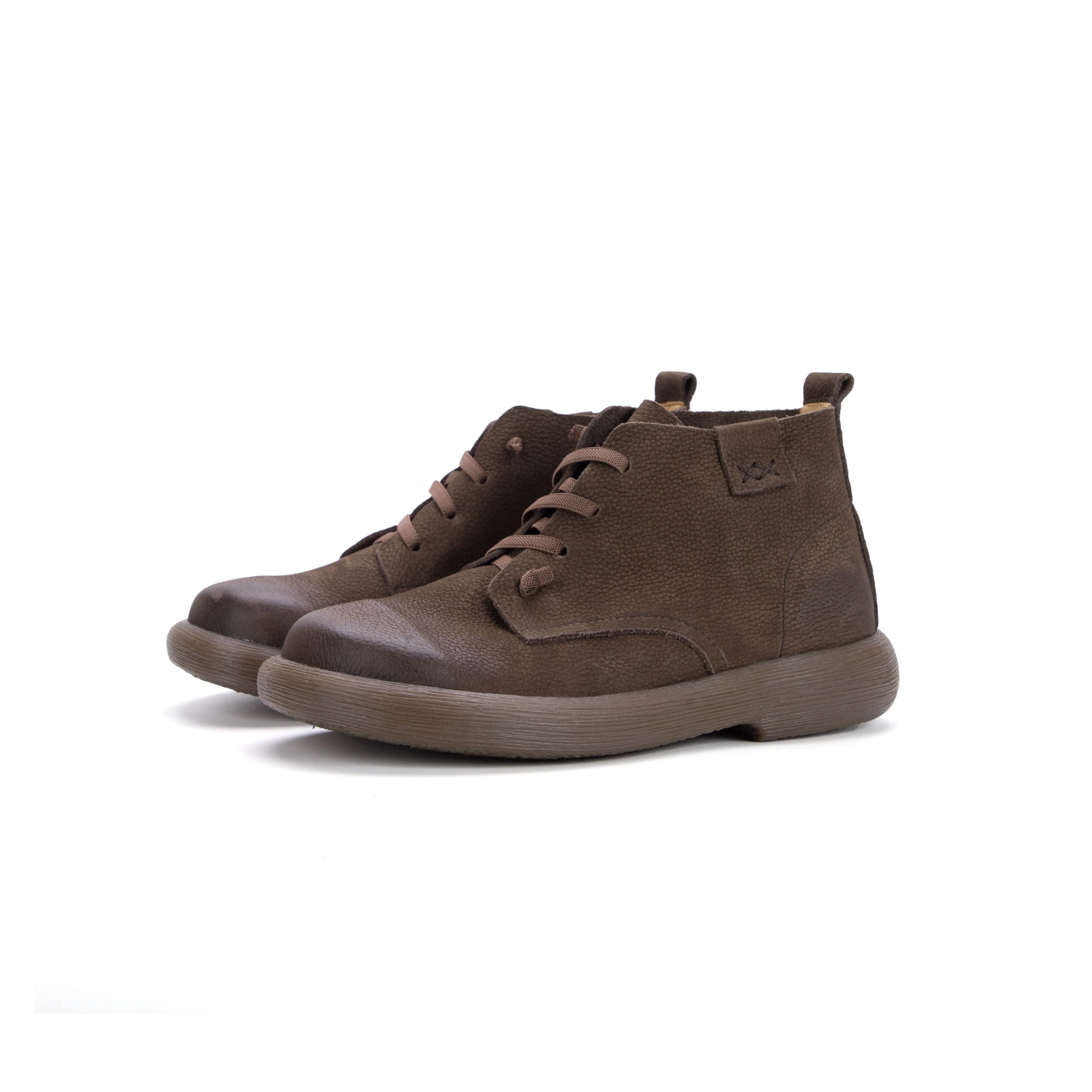 Women's Flat Leather Casual Walking Boots & Plush Lining