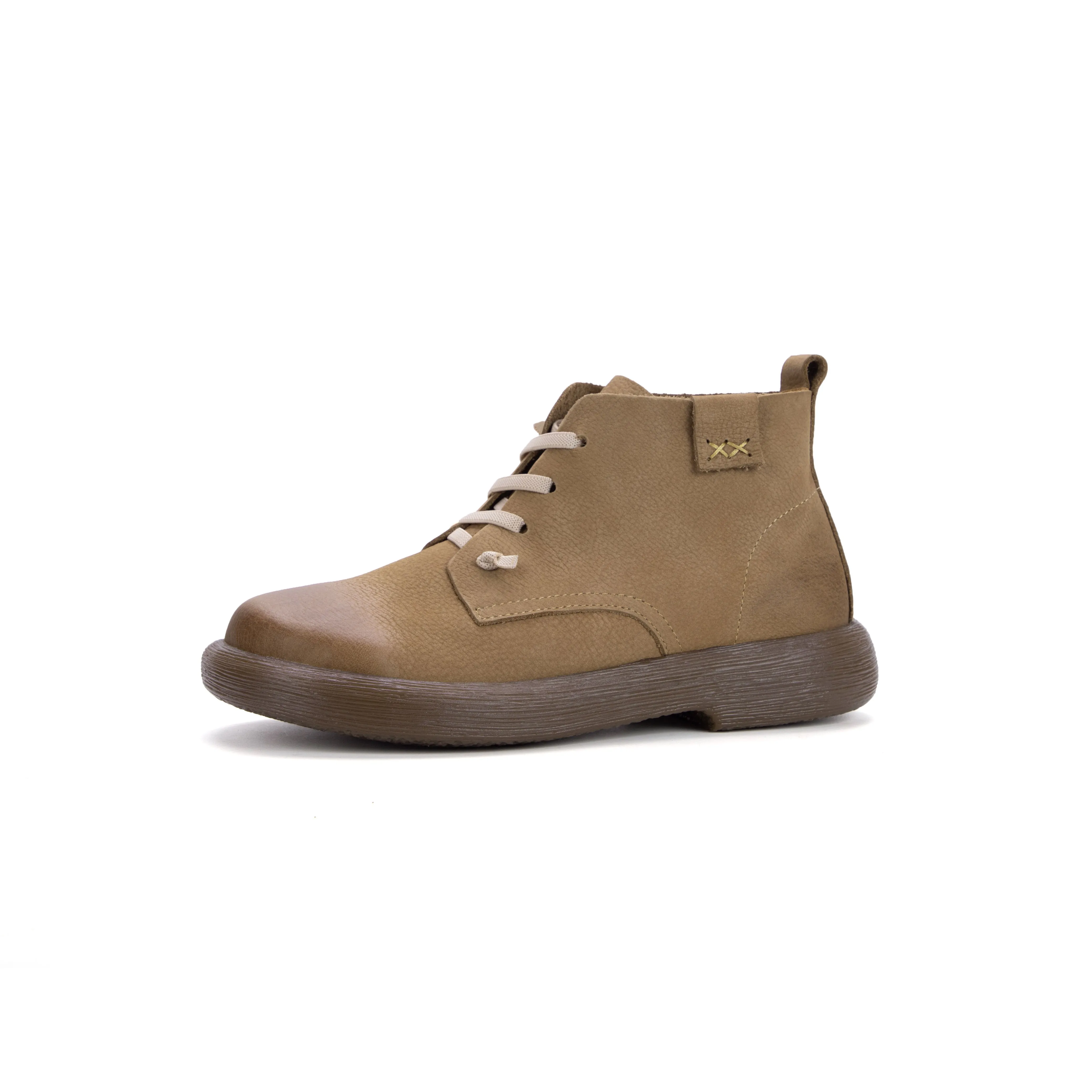 Women's Flat Leather Casual Walking Boots & Plush Lining