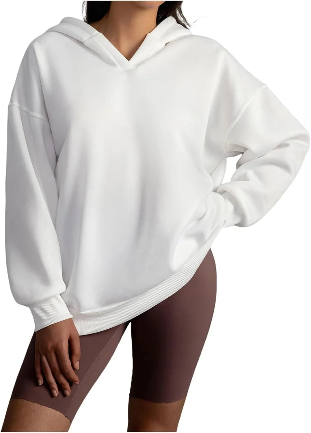 Womens Oversized Hoodies Casual Fall Teen Girls Preppy Clothes 2024 Trendy Long Sleeve Pullover V Neck Sweatshirts